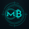 Privacy coin icon, XMR and BTC logos, turquoise cyan, sci-fi HUD